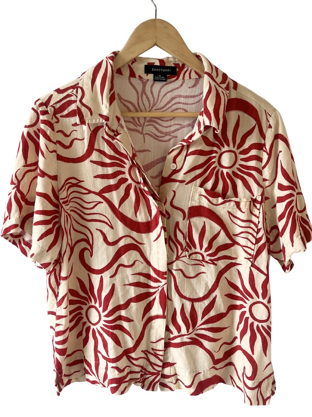 Sanctuary Relaxed Vacation Shirt in Sunny Riviera | Size Medium - Picture 3 of 8